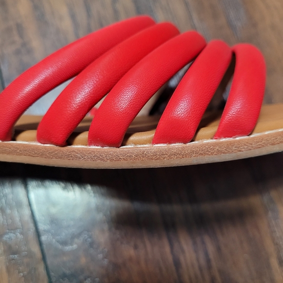 Madewell Red Leather Maddie Slides Sandals size 8 - Picture 4 of 9